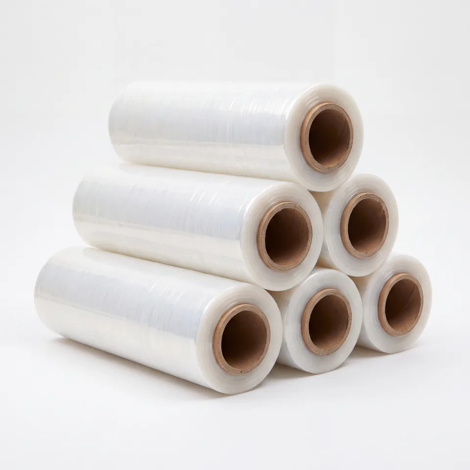 Bobina de filme stretch transparente com tubete de papelão